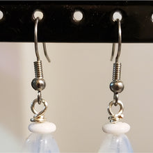 Load image into Gallery viewer, Iridescent &amp; White Czech Glass on Silver Tone