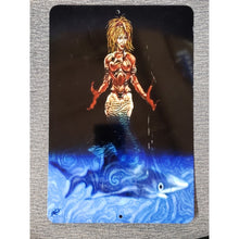 Load image into Gallery viewer, 8" x 12" Tin Sign Fan Art, Mermaid Inspired Character By Franco Art