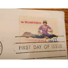 Load image into Gallery viewer, USPS First Day Stamp 1977 13c Skill Hands for Independence: Seamstress W/ Letter