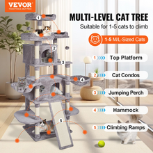 Load image into Gallery viewer, VEVOR Cat Tree 68.5&quot; Cat Tower for Indoor Cats with Cat Condos Scratching Post