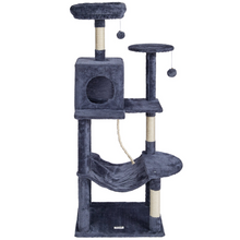 Load image into Gallery viewer, VEVOR Cat Tree 56.2&quot; Cat Tower with Cat Condo Sisal Scratching Post Dark Grey