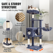 Load image into Gallery viewer, VEVOR Cat Tree 45.2&quot; Cat Tower with Cat Condo Sisal Scratching Post Dark Grey