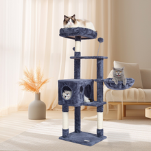 Load image into Gallery viewer, VEVOR Cat Tree 45.2&quot; Cat Tower with Cat Condo Sisal Scratching Post Dark Grey