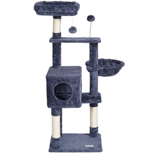 Load image into Gallery viewer, VEVOR Cat Tree 45.2&quot; Cat Tower with Cat Condo Sisal Scratching Post Dark Grey