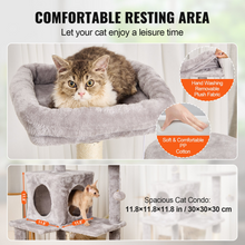 Load image into Gallery viewer, VEVOR Cat Tree 56.2&quot; Cat Tower with Cat Condo Sisal Scratching Post Light Grey