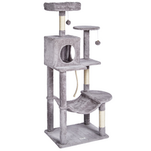 Load image into Gallery viewer, VEVOR Cat Tree 56.2&quot; Cat Tower with Cat Condo Sisal Scratching Post Light Grey