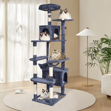 Load image into Gallery viewer, VEVOR Cat Tree 72&quot; Cat Tower with 2 Cat Condos Sisal Scratching Post Dark Grey