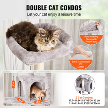 Load image into Gallery viewer, VEVOR Cat Tree 72&quot; Cat Tower with 2 Cat Condos Sisal Scratching Post Light Grey