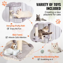 Load image into Gallery viewer, VEVOR Cat Tree 72&quot; Cat Tower with 2 Cat Condos Sisal Scratching Post Light Grey