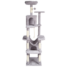 Load image into Gallery viewer, VEVOR Cat Tree 72&quot; Cat Tower with 2 Cat Condos Sisal Scratching Post Light Grey