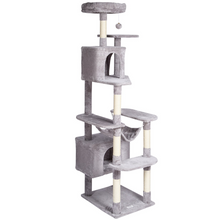 Load image into Gallery viewer, VEVOR Cat Tree 72&quot; Cat Tower with 2 Cat Condos Sisal Scratching Post Light Grey
