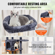 Load image into Gallery viewer, VEVOR Cat Tree 60.6&quot; Cat Tower with Cat Condo Sisal Scratching Post Dark Grey