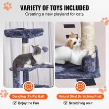 Load image into Gallery viewer, VEVOR Cat Tree 60.6&quot; Cat Tower with Cat Condo Sisal Scratching Post Dark Grey