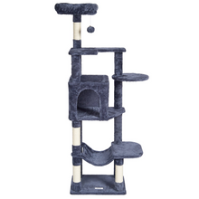 Load image into Gallery viewer, VEVOR Cat Tree 60.6&quot; Cat Tower with Cat Condo Sisal Scratching Post Dark Grey