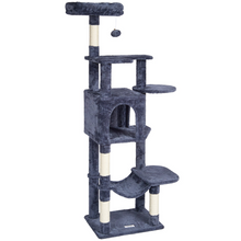 Load image into Gallery viewer, VEVOR Cat Tree 60.6&quot; Cat Tower with Cat Condo Sisal Scratching Post Dark Grey