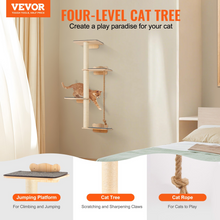 Load image into Gallery viewer, VEVOR Wall Mounted Cat Shelves Tree with Platform Tree-Shaped Cat Furniture