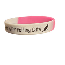 Load image into Gallery viewer, Pink &amp; White&quot; This Hand Is For Petting Cats&quot; Silicone Bracelet Rubber Wristband