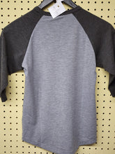 Load image into Gallery viewer, Back view of youth small raglan baseball shirt