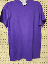 Load image into Gallery viewer, Back of purple short sleeve crewneck t-shirt
