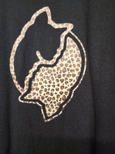 Load image into Gallery viewer, Close-up of interlocking yin-yang style cat silhouette filled with leopard pattern