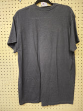 Load image into Gallery viewer, Back of dark heather charcoal crewneck t-shirt