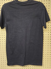 Load image into Gallery viewer, Back of dark heather short sleeve crewneck t-shirt