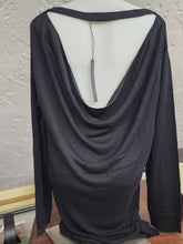Load image into Gallery viewer, Mannequin back view of Harve Benard sweater size XL showing deep draped cowl back