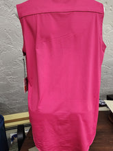 Load image into Gallery viewer, Back view on mannequin of pink sleeveless golf top