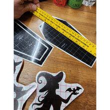 Load image into Gallery viewer, Set of 4 Vinyl Decals Sticker for Halloween Decorations. 2 Witches, 2 Coffins