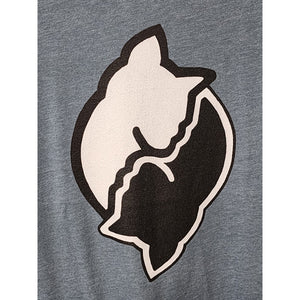 Medium "Pussywhipped" Short Sleeve Cat Lover T-Shirt, Yin-Yang Logo On Slate