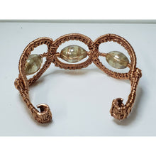 Load image into Gallery viewer, Hand Woven, Nickel Free Copper, Wire Wrapped Bracelet with Italian Morano Glass