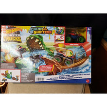 Load image into Gallery viewer, Hot Wheels Monster Trucks Color Shifters playset Swamp Chomp w/ Piran-Ahhhh