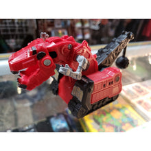 Load image into Gallery viewer, Dinotrux Pull Back &amp; Go TY RUX Dinosaur Vehicle Car T-Rex Mattel 2015 Red