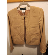 Load image into Gallery viewer, Women's, Harve Benard. Tan Blazer Cropped Structured, size 6, Pre Owned VF