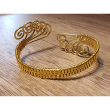 Load image into Gallery viewer, Hand Woven, Gold Tone, Nickel Free Aluminum &amp; Copper Alloy Wire Wrapped Bracelet