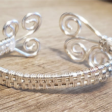 Load image into Gallery viewer, Hand Woven, Silver Filled Wire Wrapped Bracelet