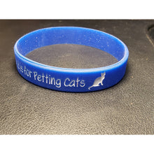 Load image into Gallery viewer, Blue &quot;This Hand Is For Petting Cats&quot; Silicone Bracelet, Rubber Wristband