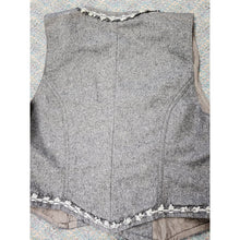 Load image into Gallery viewer, Vintage 2-Piece Trachten Alpine Boiled Wool Vest &amp; Skirt Suit - Heathered Gray