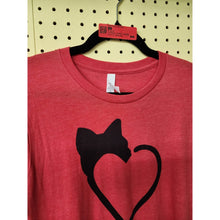 Load image into Gallery viewer, Medium &quot;Pussywhipped&quot; Short Sleeve Cat Lover T-Shirt, BlackHeart Logo On Red