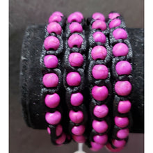 Load image into Gallery viewer, Purple Howlite in Nylon Triple/Quadruple Wrap Bracelet, 31" Length.