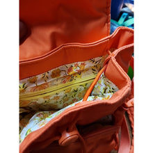 Load image into Gallery viewer, Vera Bradley Women's Cotton Utility Mini Backpack Purse Orange Bell Pepper