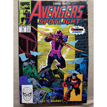 Load image into Gallery viewer, Avengers Spotlight 1989 series # 33 Starring Hawkeye, F/G MARVEL Comics