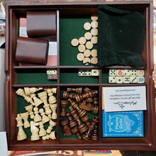 Load image into Gallery viewer, MOHEGAN SUN 5 in 1 Wood Game Set, Great Condition. Collectible High Roller Gift