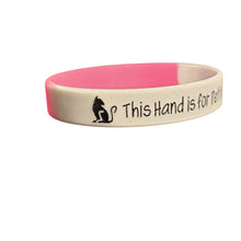 Load image into Gallery viewer, Pink &amp; White&quot; This Hand Is For Petting Cats&quot; Silicone Bracelet Rubber Wristband