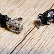 Load image into Gallery viewer, Upcycled, Antique Crystal Bracelet wi Black Nylon