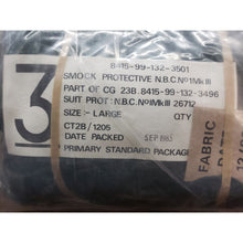 Load image into Gallery viewer, Vintage 1983 Military Waterproof Pack/Tote w Gloves &amp; Large NBC Trousers &amp; Smock