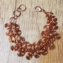 Load image into Gallery viewer, Hand Crafted Genuine Copper Spiral Chain Bracelet.