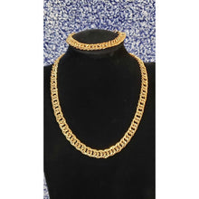Load image into Gallery viewer, 14k Rose Gold Ion Plated Stainless Steel Curb Link Chain Set. Adjustable up to 20" Necklace &amp; 7.5" B
