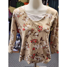 Load image into Gallery viewer, White Stag Top Womens, Small, Long Sleeve T Shirt All Over Print, Floral