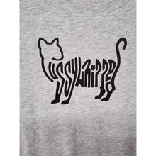 Load image into Gallery viewer, Medium "PussyWhipped" Cat Lover, No Boundaries Women's Short Sleeve Gray T-Shirt